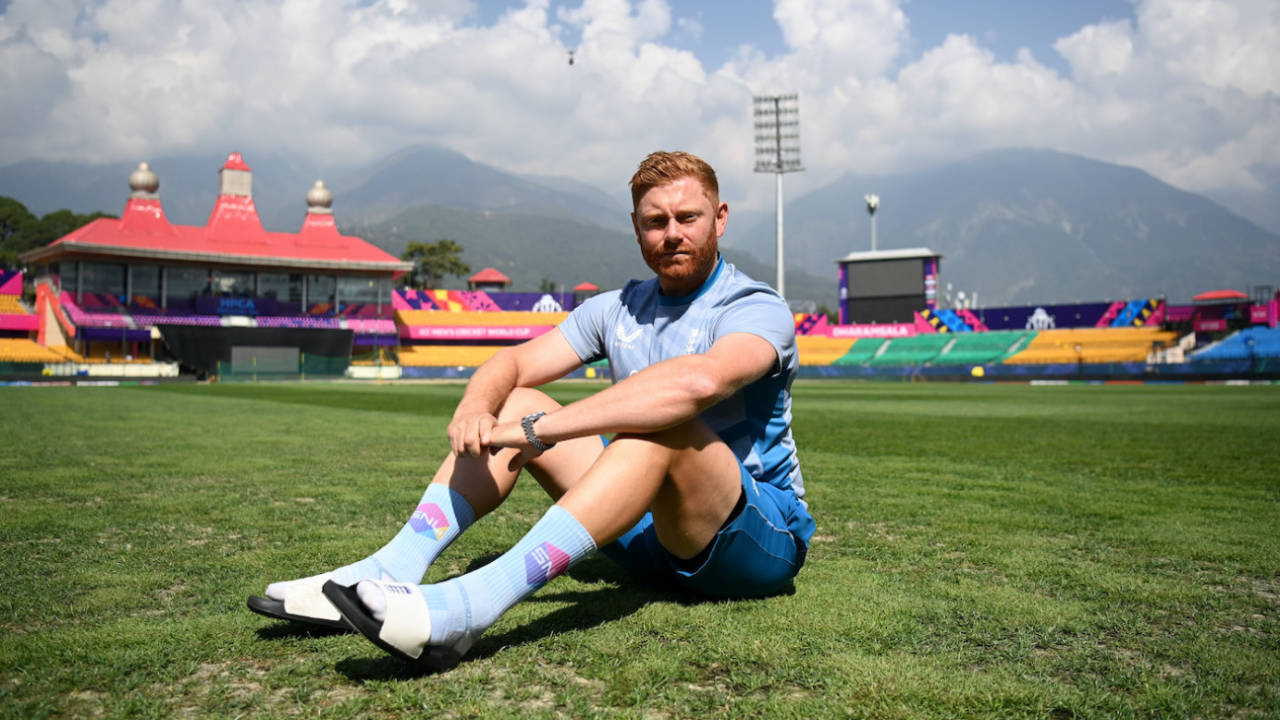 Jonny Bairstow enhances the Dharamsala backdrop, Bangladesh vs England, World Cup, Dharamsala, October 8, 2023