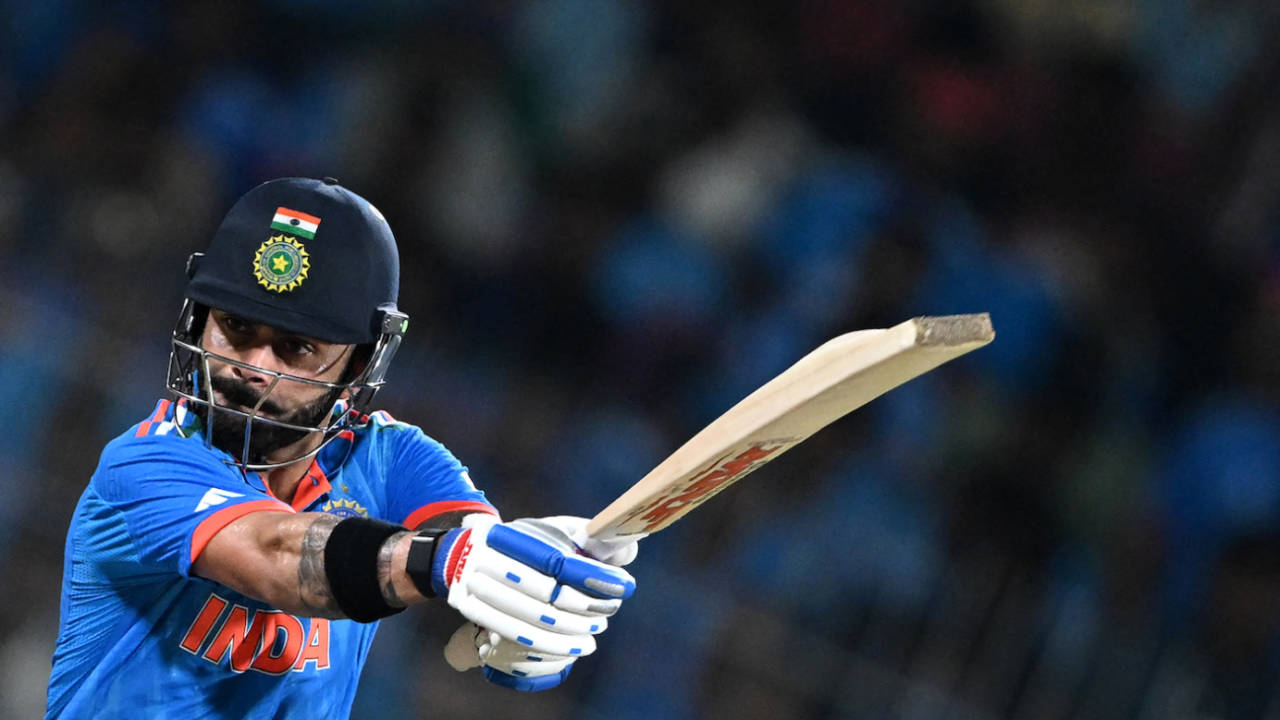 Virat Kohli plays to the off side, India vs Australia, World Cup, Chennai, October 8, 2023