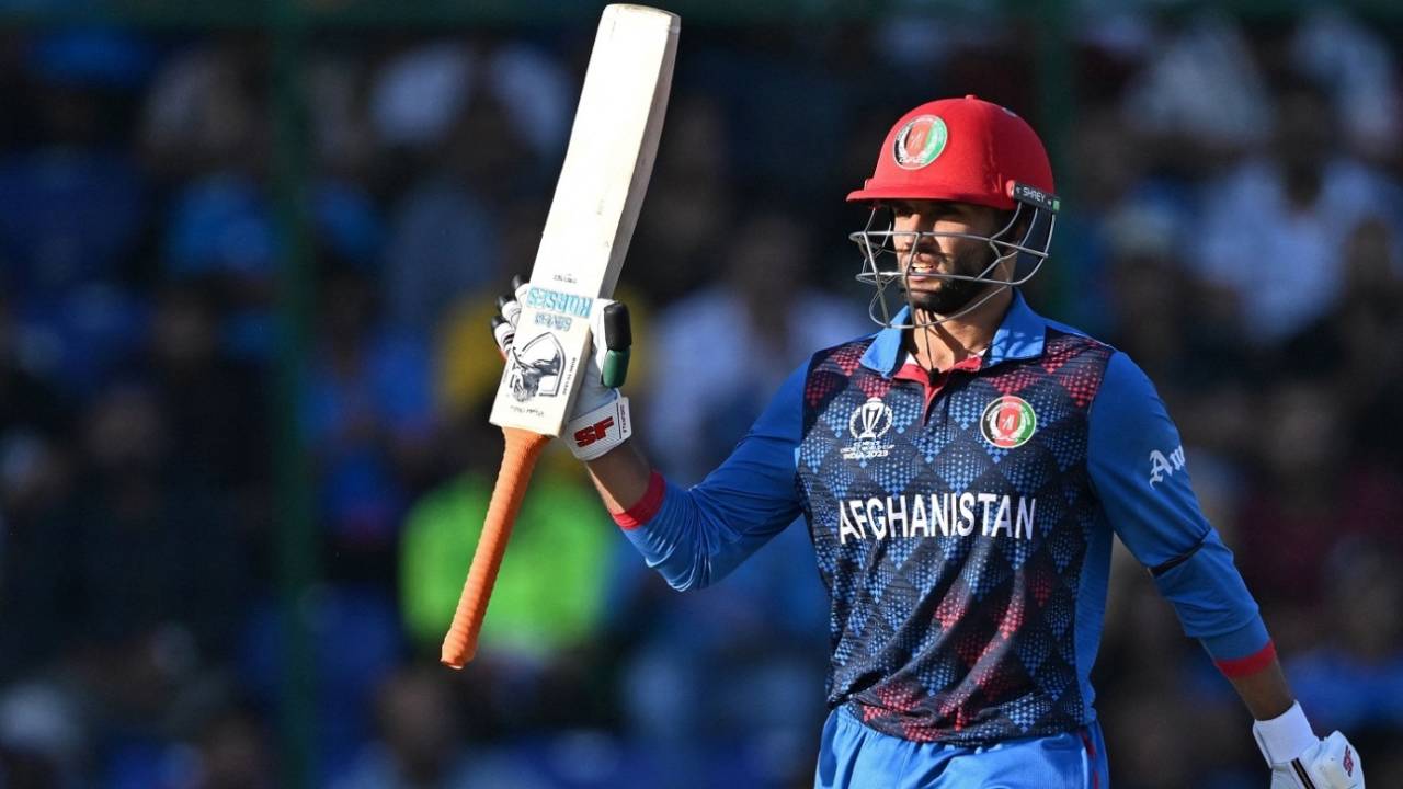 Azmatullah Omarzai brought up a 62-ball fifty, India vs Afghanistan, ODI World Cup, Delhi, October 11, 2023