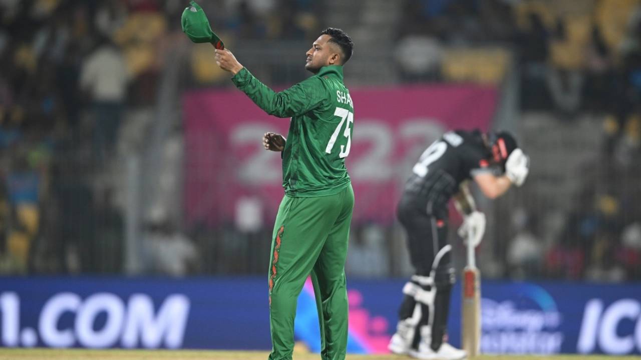 Shakib Al Hasan had a tidy first over, Bangladesh vs New Zealand, ODI World Cup, Chennai, October 13, 2023