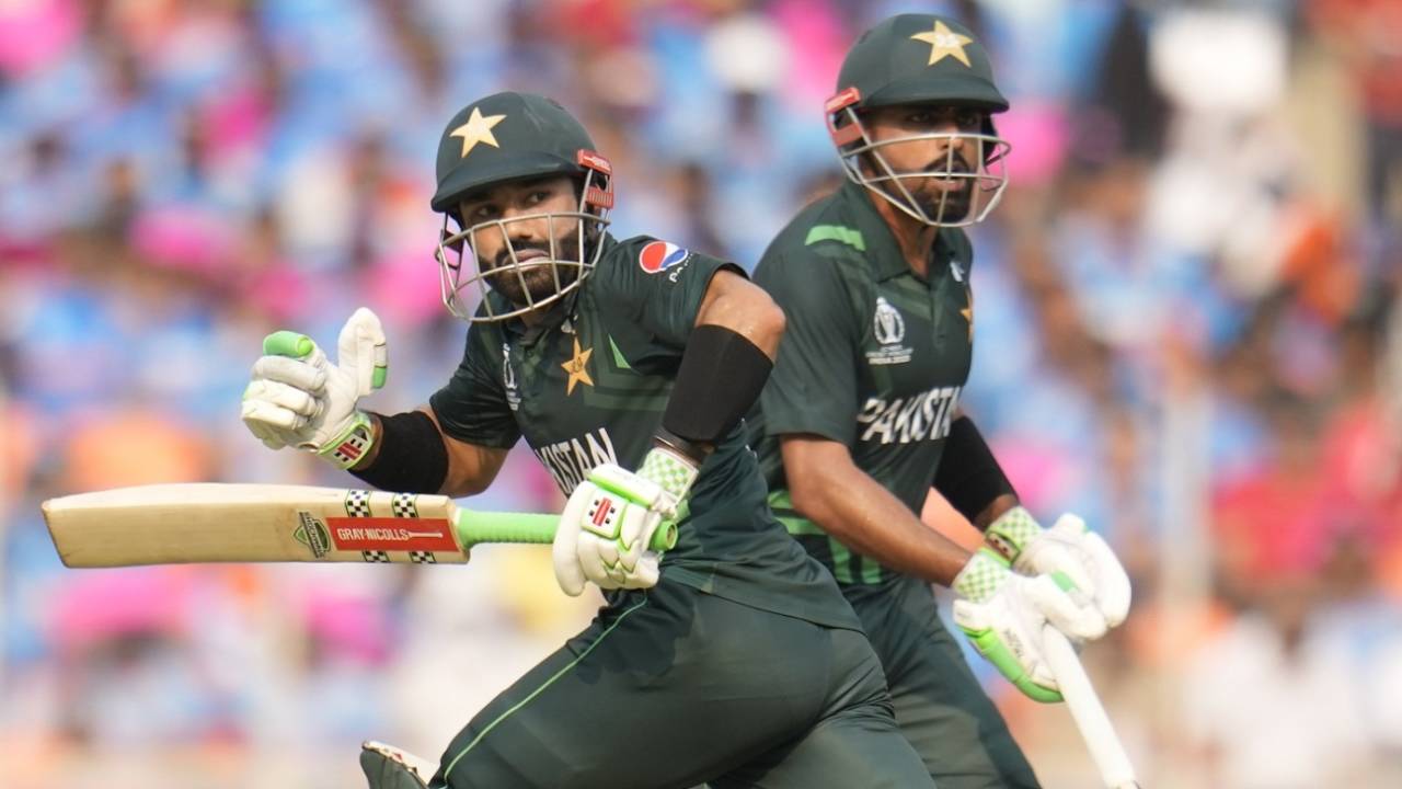 The understanding between Babar Azam and Mohammad Rizwan was visible during their partnership, India vs Pakistan, Men's World Cup 2023, Ahmedabad, October 14, 2023
