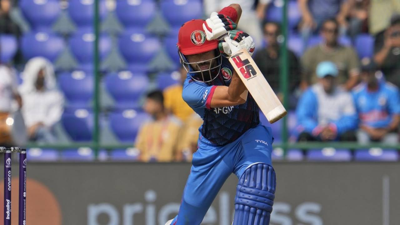 Ibrahim Zadran played some glorious off-drives against the new ball, England vs Afghanistan, Men's Cricket World Cup 2023, Delhi, October 15, 2023