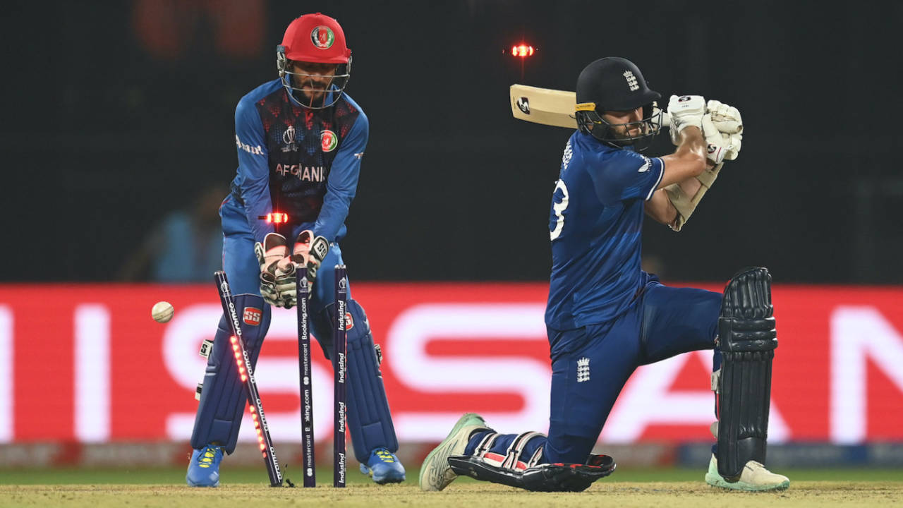 Mark Wood misses, Afghanistan hit, England vs Afghanistan, Men's ODI World Cup 2023, Delhi, October 15, 2023