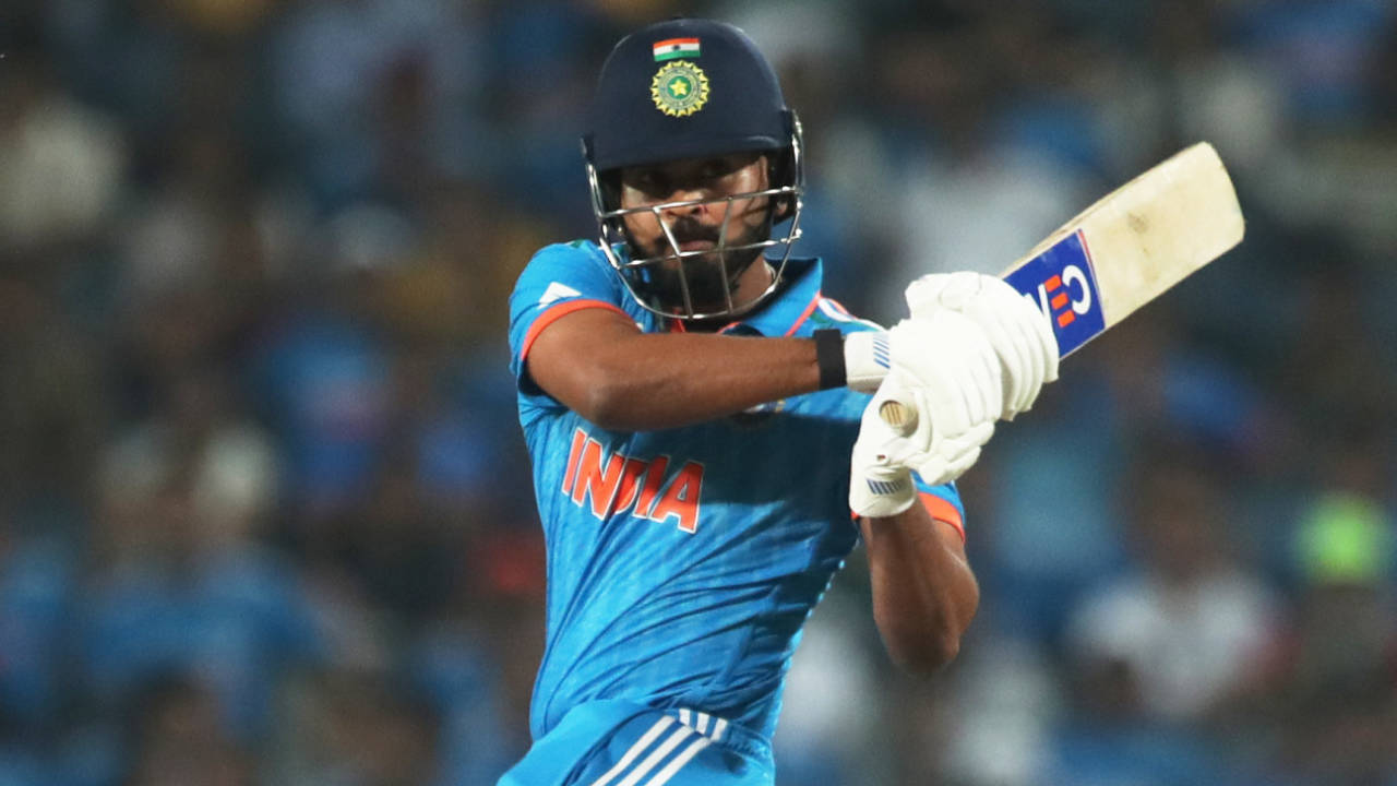 Shreyas Iyer swivels to pull, Bangladesh vs India, World Cup, India v Bangladesh, Pune, October 19, 2023