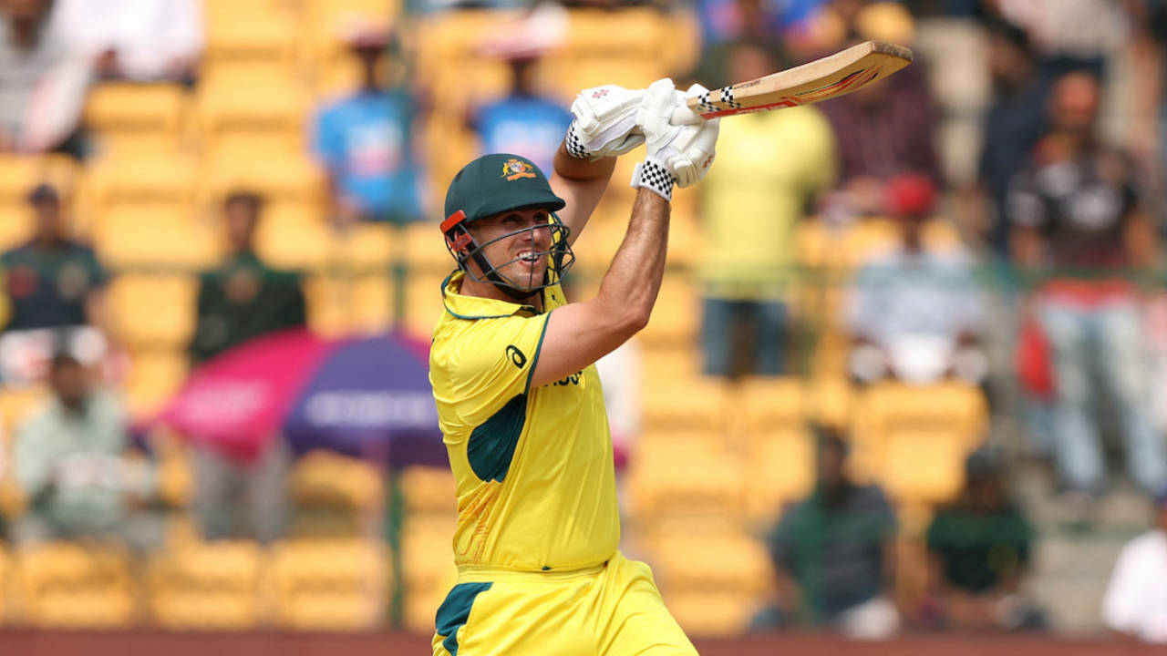 Mitchell Marsh started with a six in the first over, Australia vs Pakistan, ODI World Cup 2023, Bengaluru, October 20, 2023