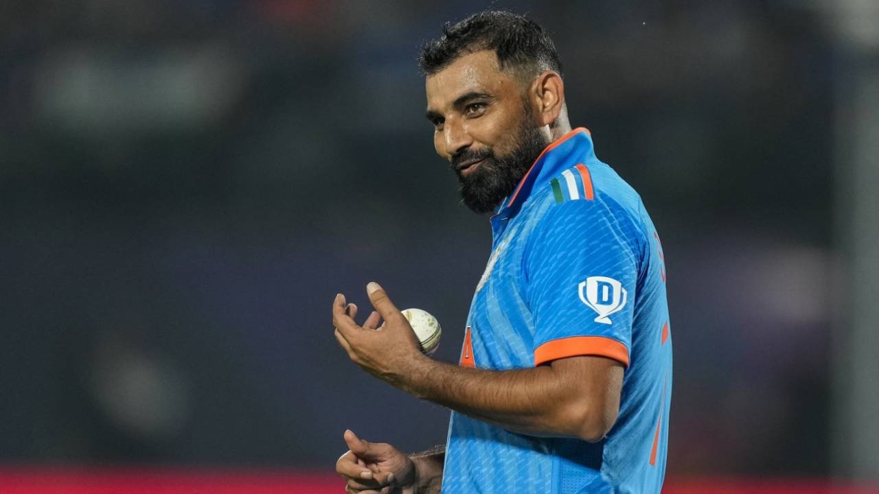 Mohammed Shami picked his second World Cup five-wicket haul, India vs New Zealand, Men's ODI World Cup, Dharamsala, October 22, 2023