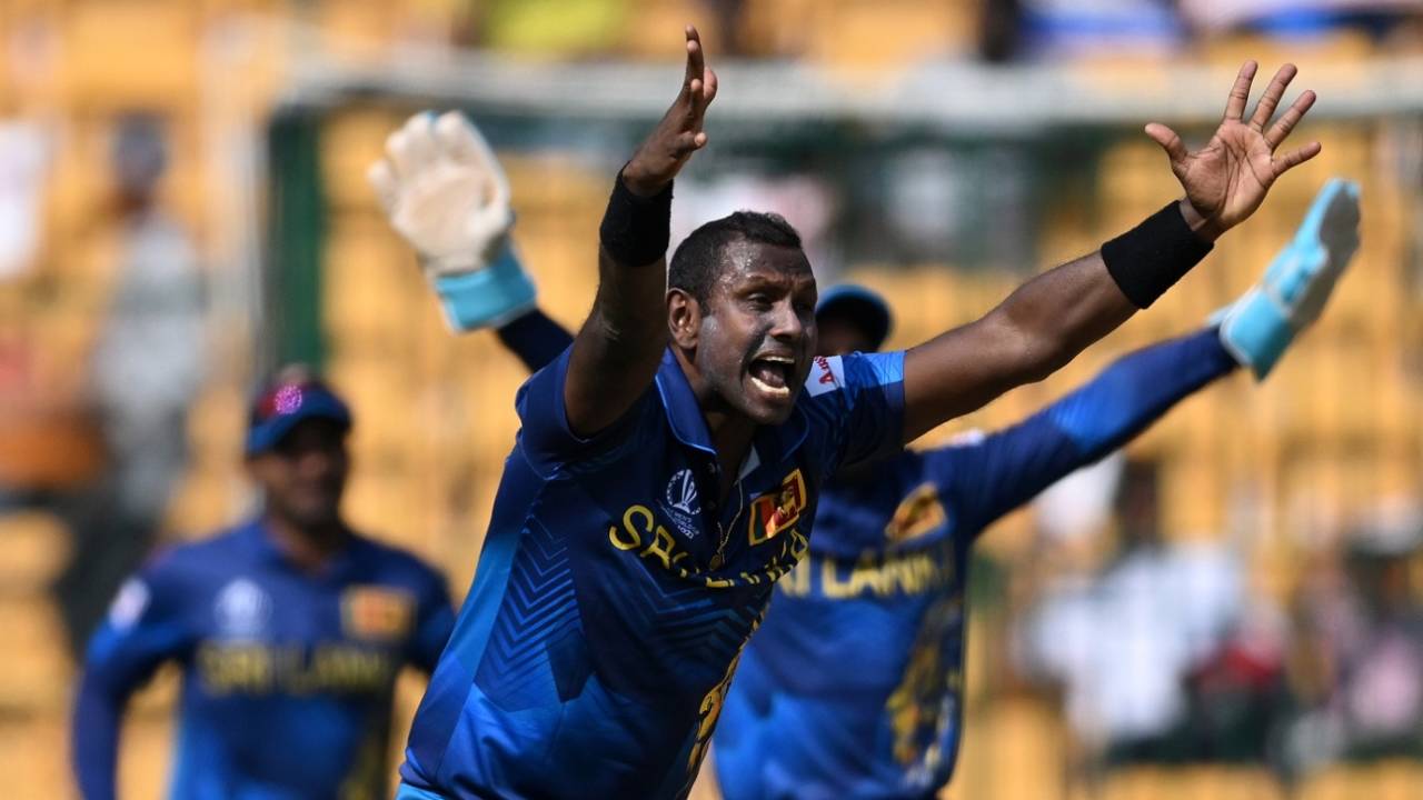 File photo: Angelo Mathews finished with 3 for 19 from his two overs&nbsp;&nbsp;&bull;&nbsp;&nbsp;Getty Images