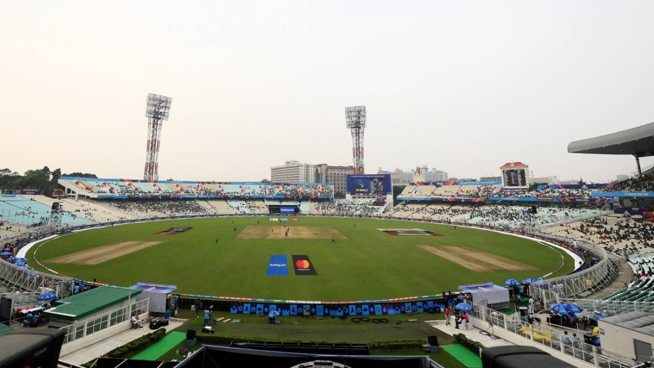 An aerial view of the Eden Gardens, Bangladesh vs Netherlands, Men's World Cup 2023, Kolkata, October 28, 2023