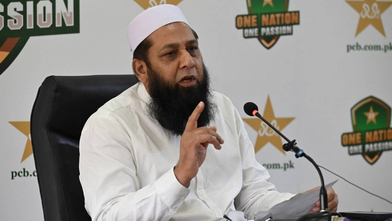 Inzamam-ul-Haq addressed a press conference to announce Pakistan's World Cup squad, Lahore, September 22, 2023