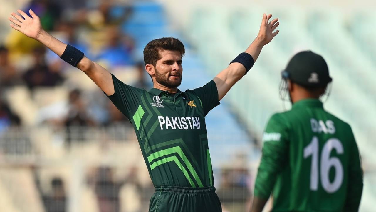 Shaheen Shah Afridi - in his 51st ODI - became the third-fastest to reach 100 wickets in the format&nbsp;&nbsp;&bull;&nbsp;&nbsp;Getty Images