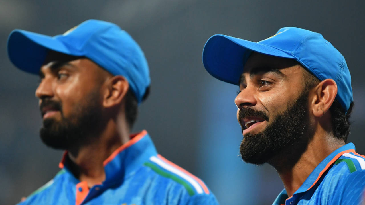 KL Rahul and Virat Kohli share a light moment, India vs Sri Lanka, Men's ODI World Cup, Mumbai, November 2, 2023