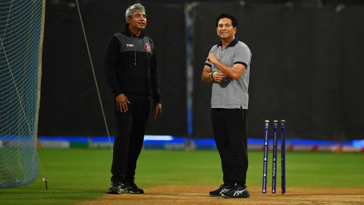 Ajay Jadeja, who is currently mentoring the Afghanistan team, reunites with Sachin Tendulkar, Mumbai, November 6, 2023