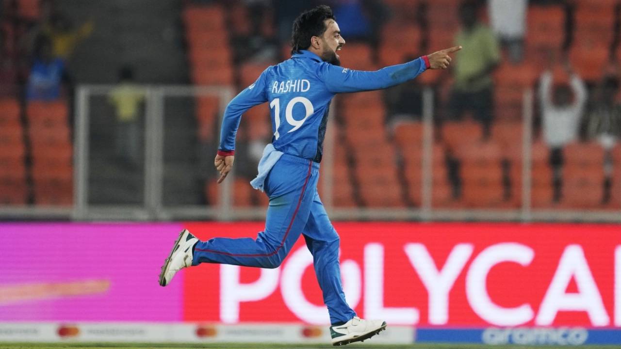 Rashid Khan is off after his googly castles Heinrich Klaasen, Afghanistan vs South Africa, World Cup, Ahmedabad, November 10, 2023