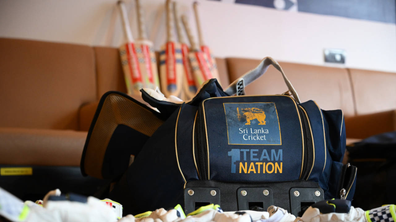 A view of a Sri Lanka player's kit bag, New Zealand vs Sri Lanka, ODI World Cup, Bengaluru, November 9, 2023
