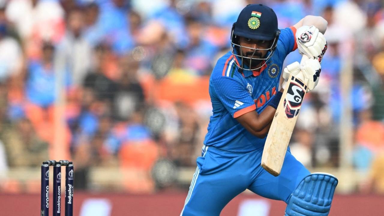 KL Rahul brought up his fifty off 86 balls, India vs Australia, World Cup final, Ahmedabad, November 19, 2023