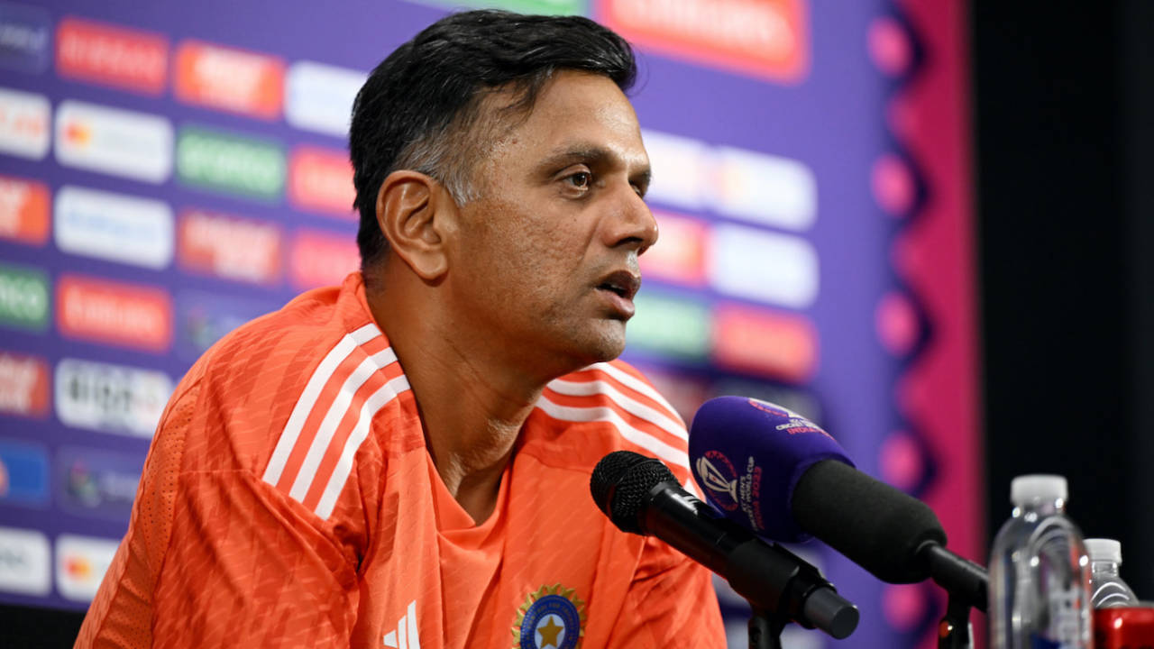 Rahul Dravid speaks at the post-match and post-tournament press conference, India vs Australia, Men's ODI World Cup final, Ahmedabad, November 19, 2023