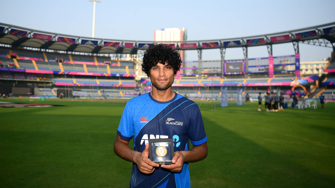 Rachin Ravindra received the ICC Player-of-the-Month award, India vs New Zealand, World Cup 2023, 1st semi-final, November 14, 2023
