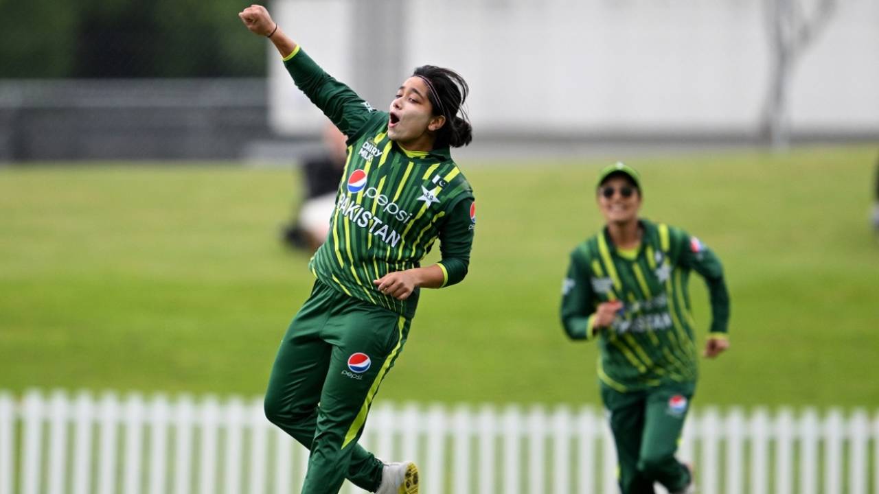 Fatima Sana celebrates a wicket&nbsp;&nbsp;&bull;&nbsp;&nbsp;Getty Images