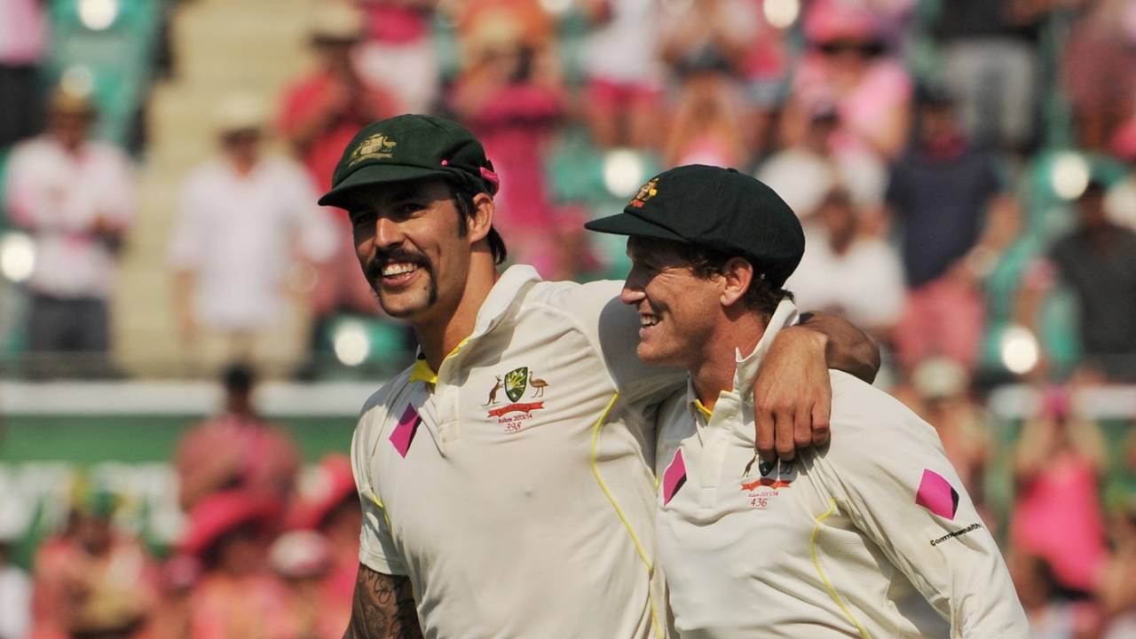 Former teammates Mitchell Johnson and George Bailey have fallen out