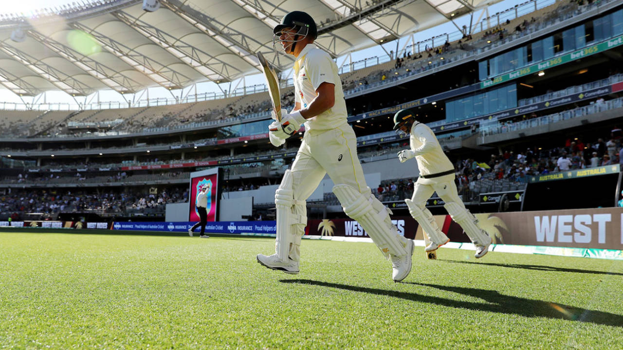 David Warner and Usman Khawaja walk out to bat, Australia vs West Indies, 1st Test, Perth, December 2, 2022