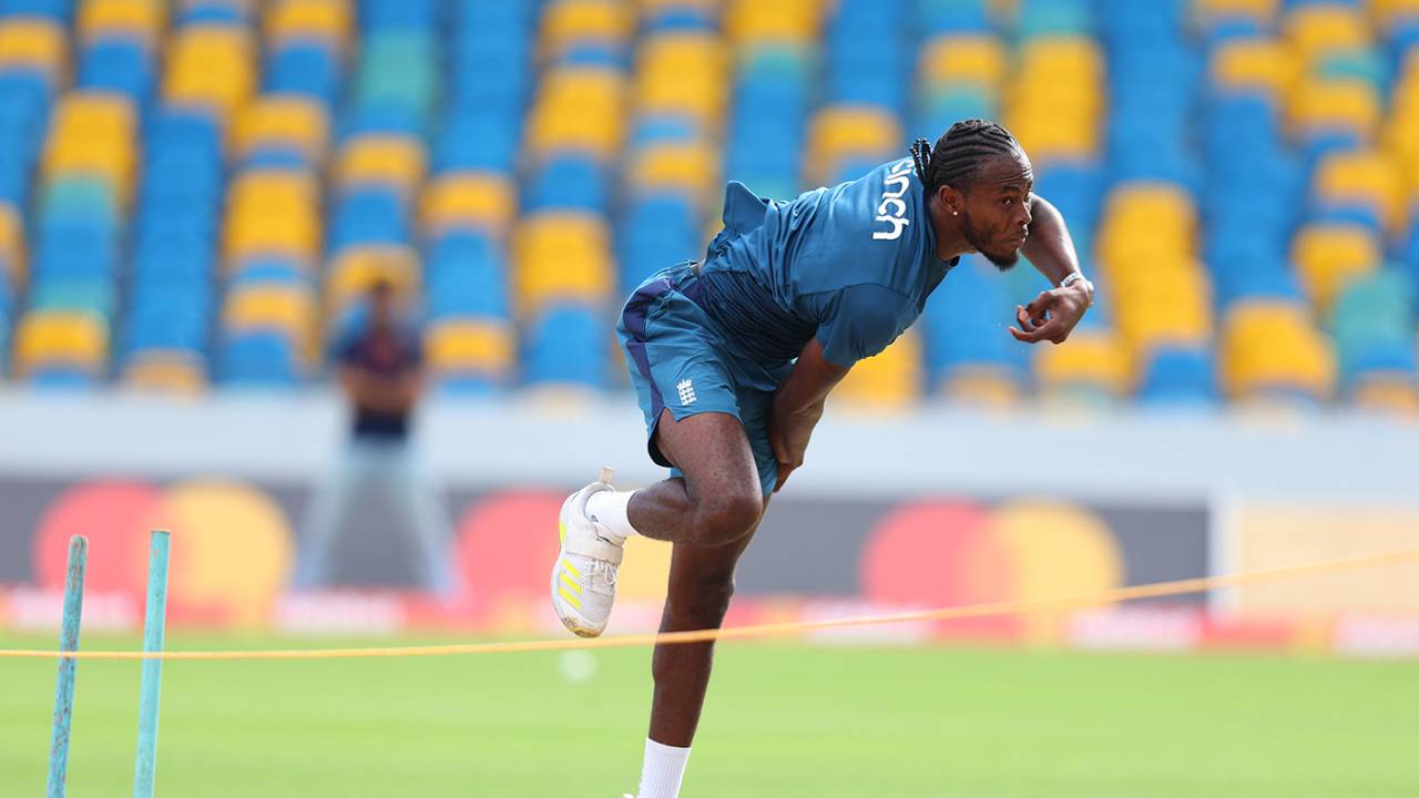 Jofra Archer joined England training at Kensington Oval