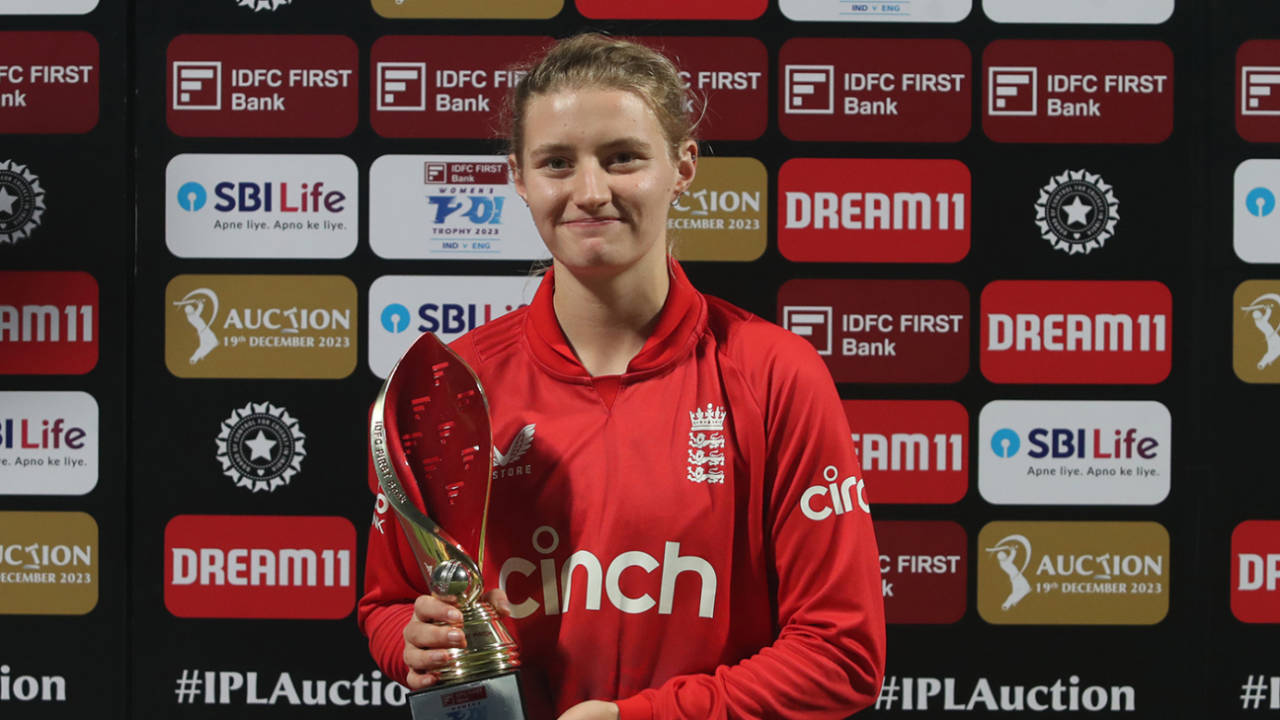 Charlie Dean was Player of the Match after removing both India openers cheaply&nbsp;&nbsp;&bull;&nbsp;&nbsp;ECB via Getty Images