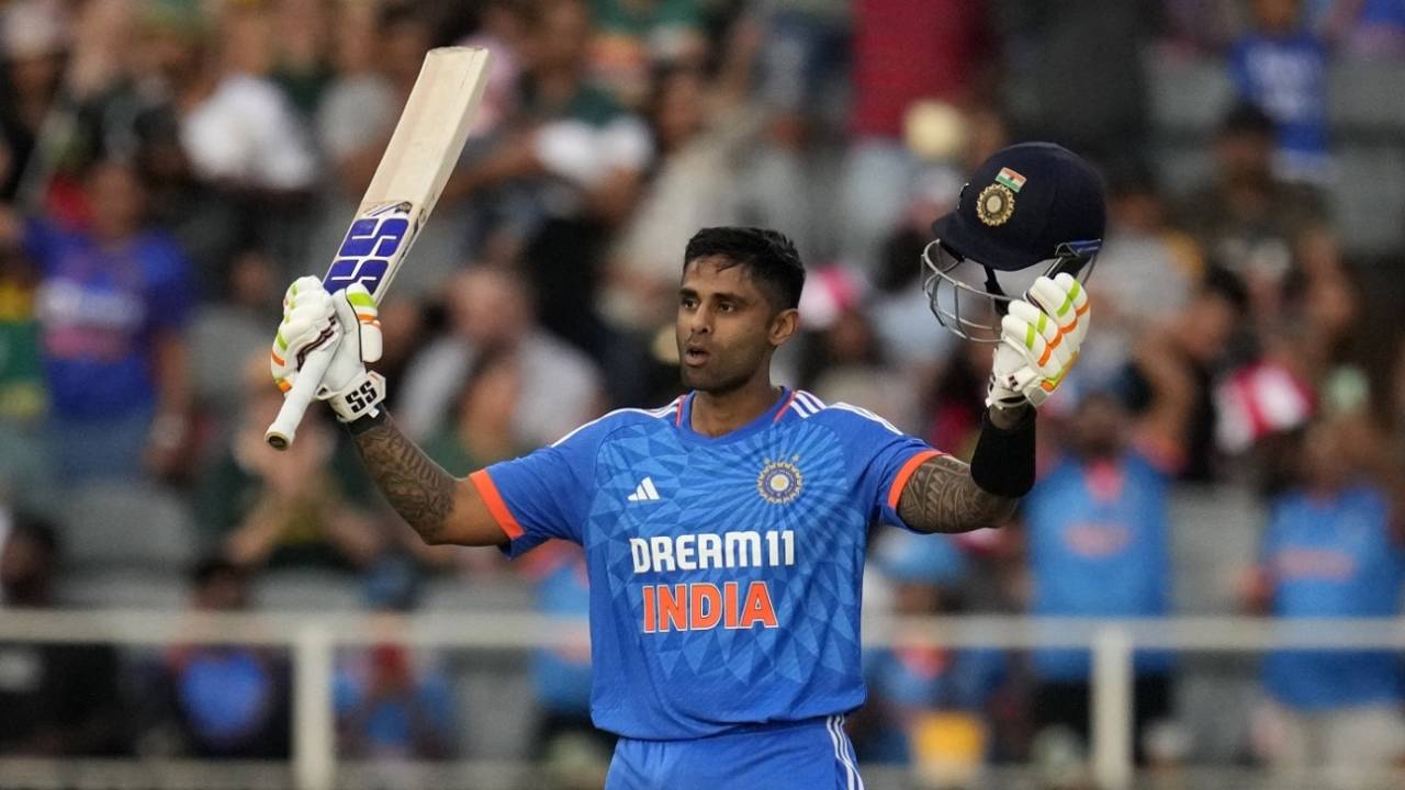 Suryakumar Yadav brings up a record-equalling fourth T20I hundred, South Africa vs India, 3rd T20I, Johannesburg, December 14, 2023