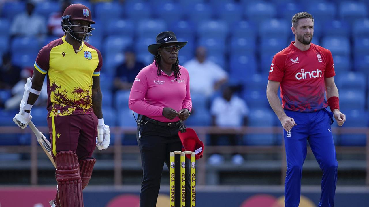 Jacqueline Williams was standing in her first T20I between Full Members, West Indies vs England, 2nd T20I, Grenada, December 14, 2023