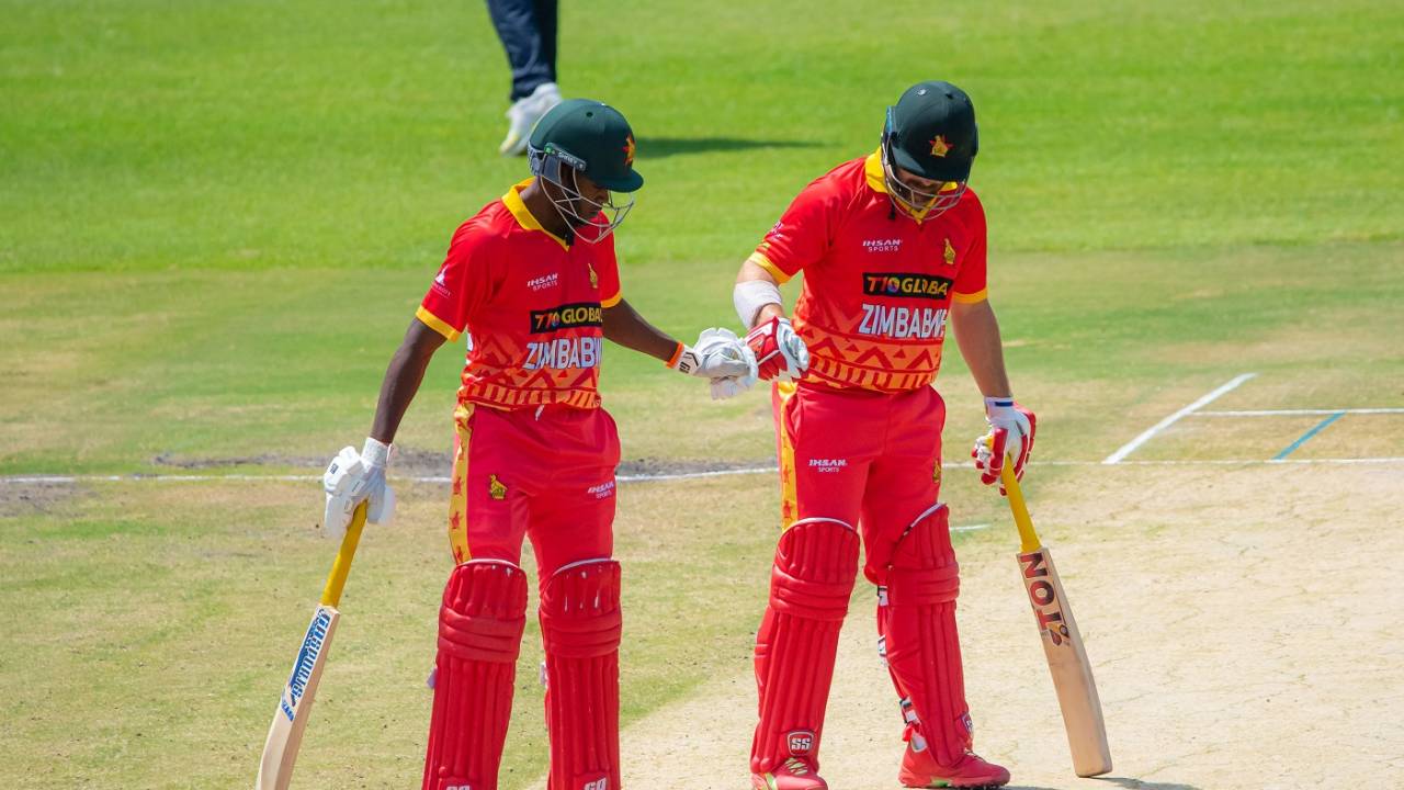 Clive Madande and Ryan Burl added 45 runs for the fifth wicket to stage a brief revival, Zimbabwe vs Ireland, 2nd ODI, Harare, December 15, 2023