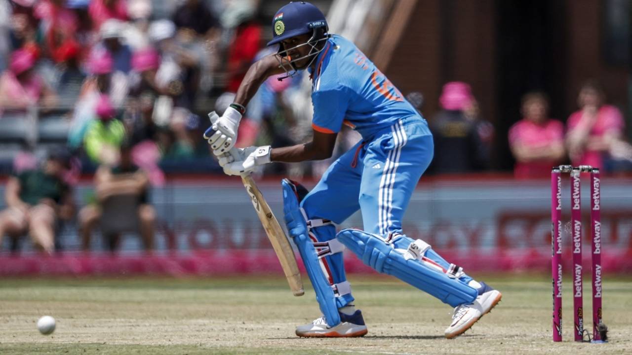 B Sai Sudharsan on his ODI debut survived an early lbw call, South Africa vs India, 1st ODI, Johannesburg, December 17, 2023