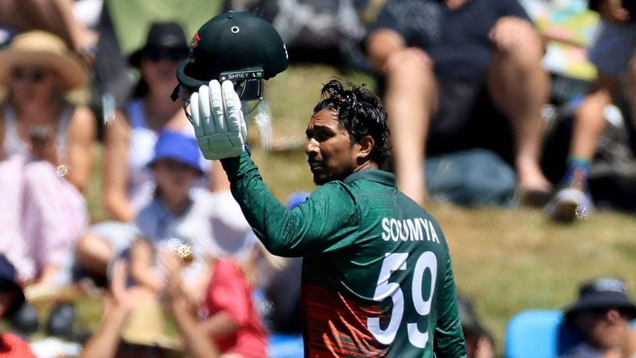 Soumya Sarkar hit the second-highest score by a Bangladesh batter in ODIs&nbsp;&nbsp;&bull;&nbsp;&nbsp;AFP/Getty Images