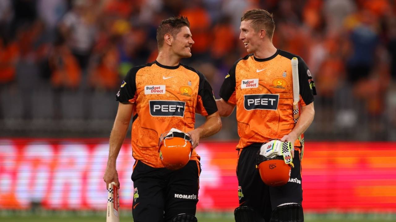 Zak Crawley and Aaron Hardie added 157 for the second wicket, Perth Scorchers vs Hobart Hurricanes, BBL, Perth, December 20, 2023