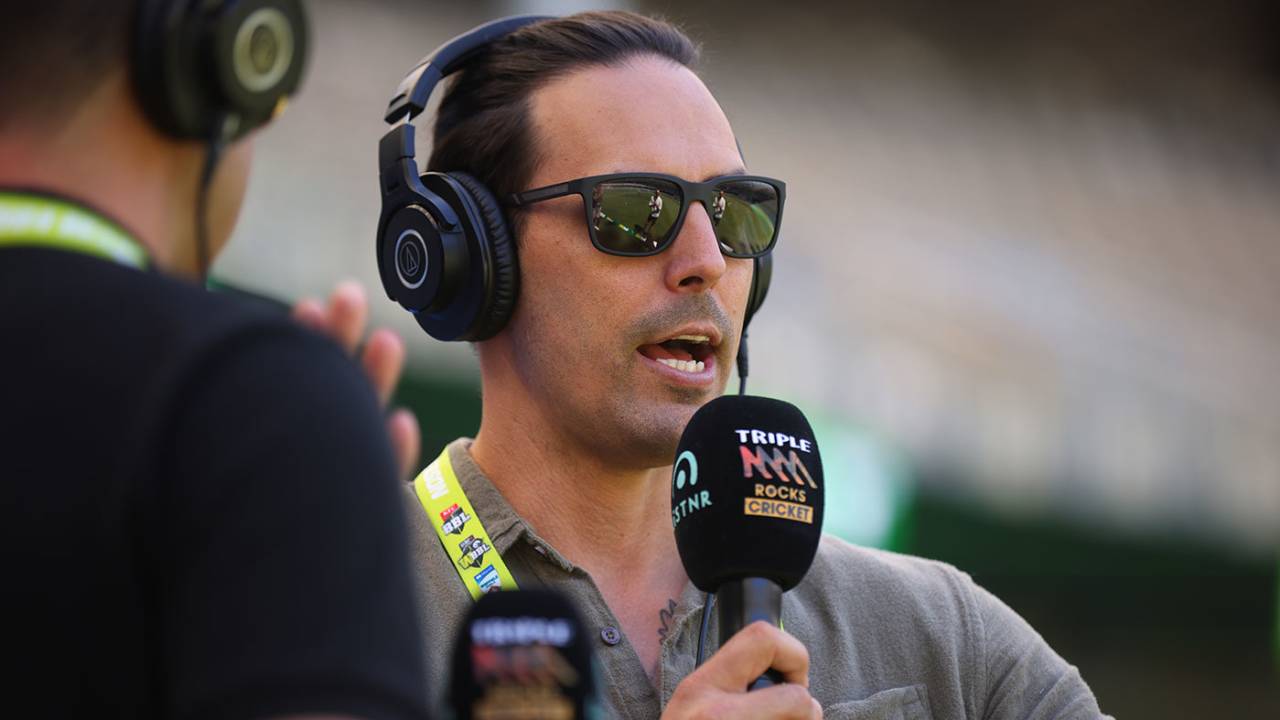 Mitchell Johnson worked as a broadcaster during the first Test