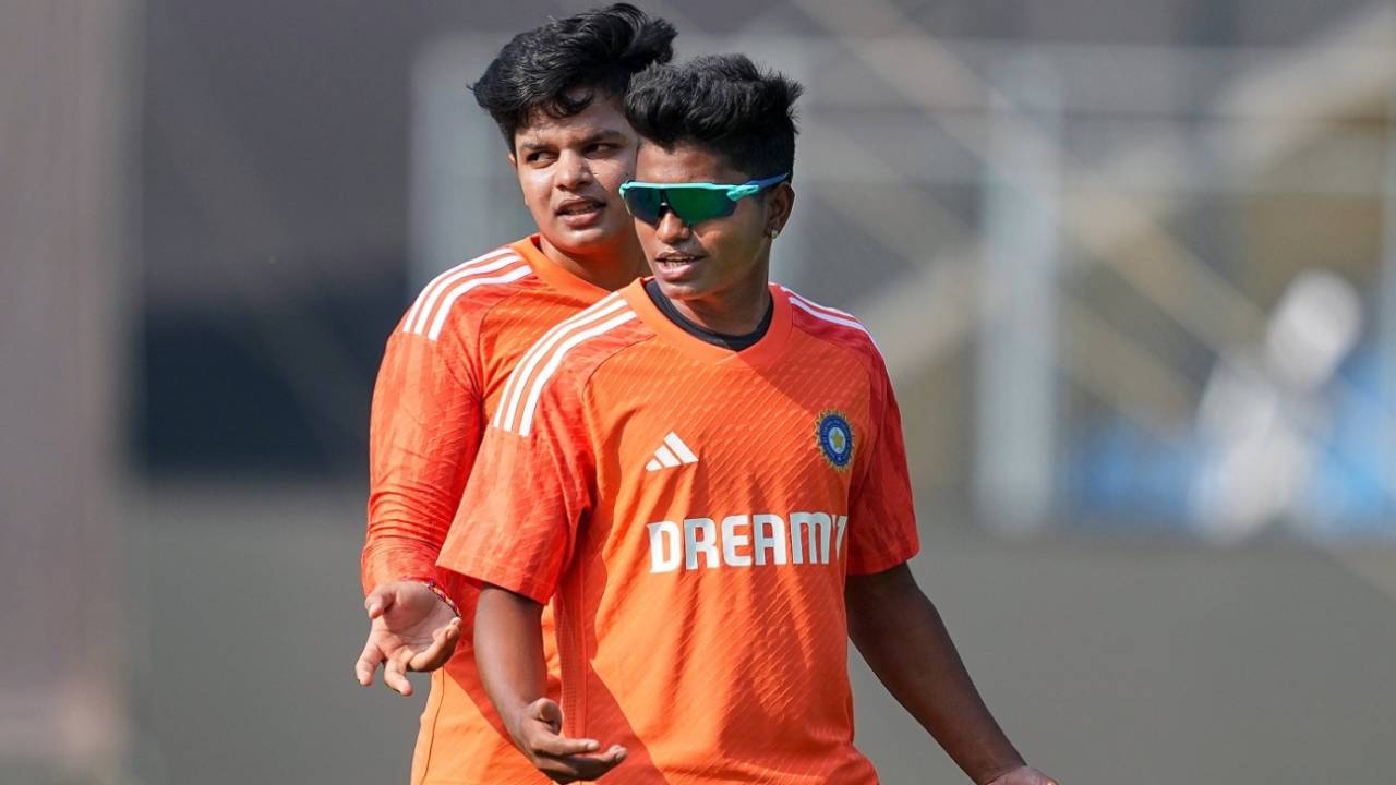 Shafali Verma and Pooja Vastrakar at India's training session, Mumbai, December 27, 2023