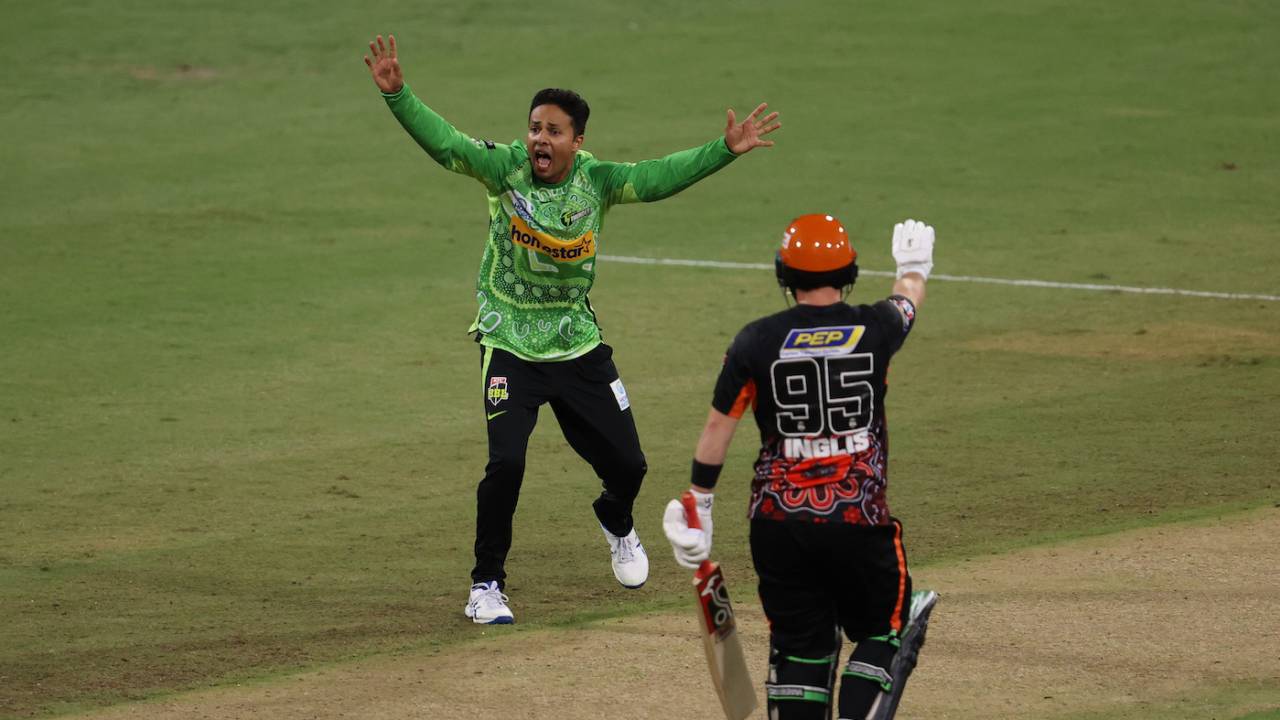 Tanveer Sangha conceded just 14 runs in his four overs, Sydney Thunder vs Perth Scorchers, BBL, Sydney, January 8, 2024