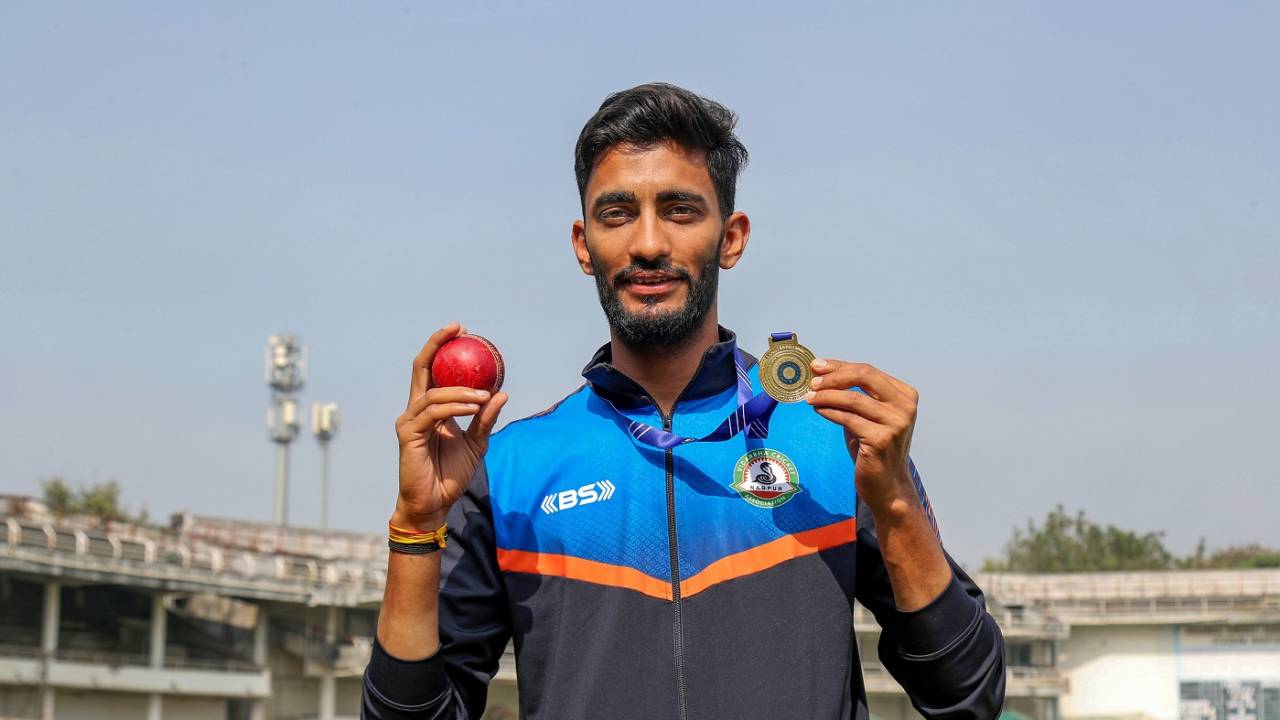 Aditya Thakare picked up seven wickets against Services, Vidarbha vs Services, Ranji Trophy, Elite Group A, Nagpur, January 8, 2024