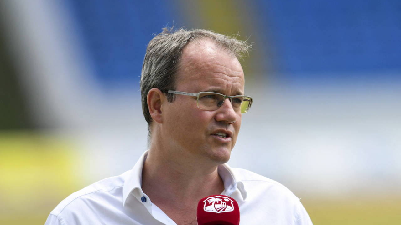 Cricket West Indies CEO Johnny Grave makes an announcement about the England tour of West Indies the following year, West Indies v Sri Lanka, 1st Test, North Sound, fifth day, March 24, 2021