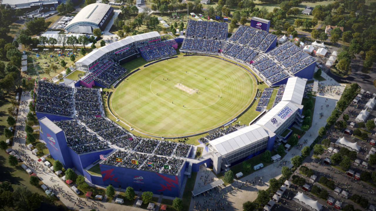 A computer-generated rendering of the Nassau County Stadium in New York, January 17, 2023