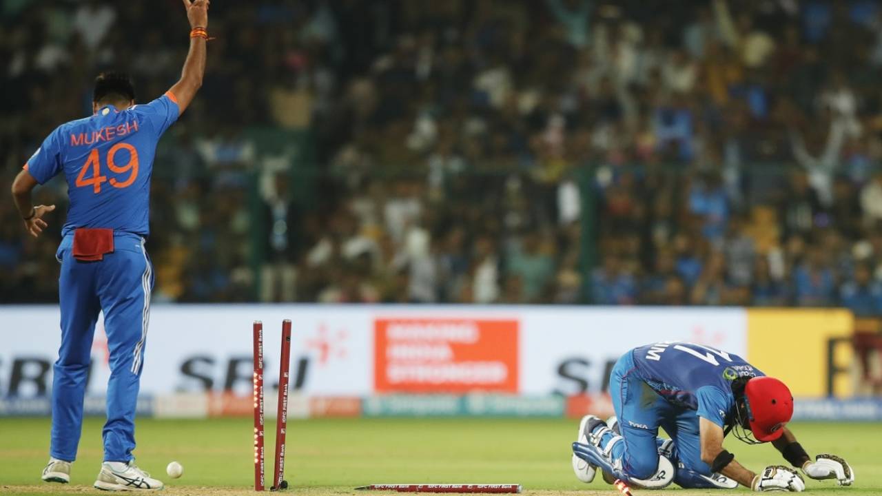 Karim Janat was run-out courtesy Sanju Samson's direct hit at non-striker's end, India vs Afghanistan, 3rd T20I, Bengaluru, January 17, 2024