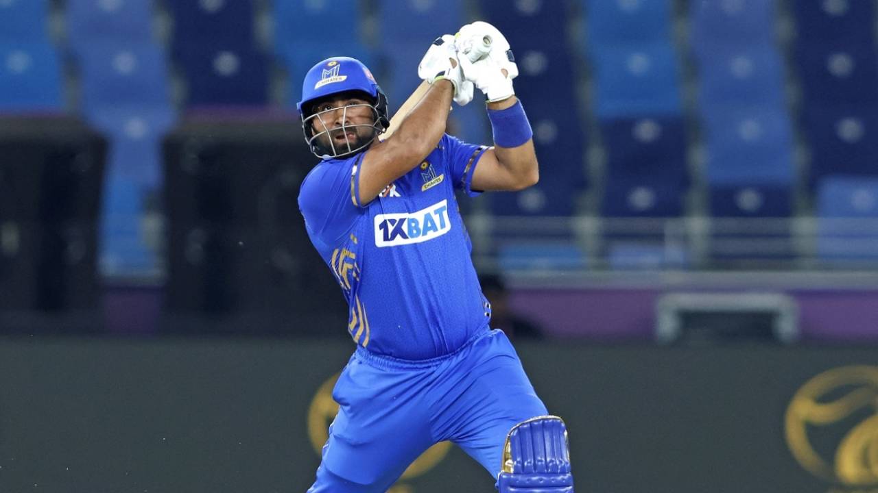 Muhammad Waseem smashed four sixes and two fours , MI Emirates vs Dubai Capitals, ILT20, Dubai, January 20, 2024