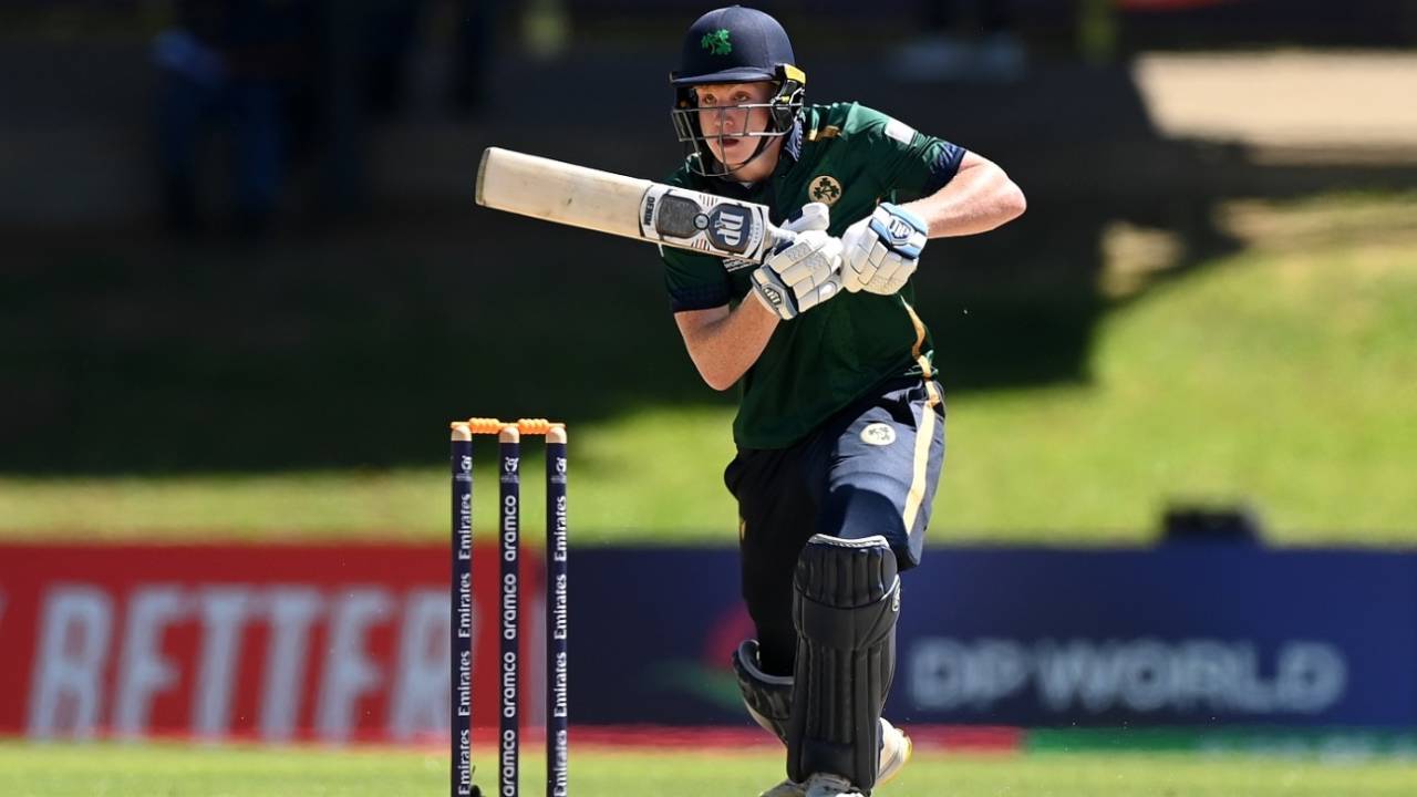 Jordan Neill hit five fours as he scored 31, Bangladesh vs Ireland, Under-19 World Cup, Bloemfontein, January 22, 2024