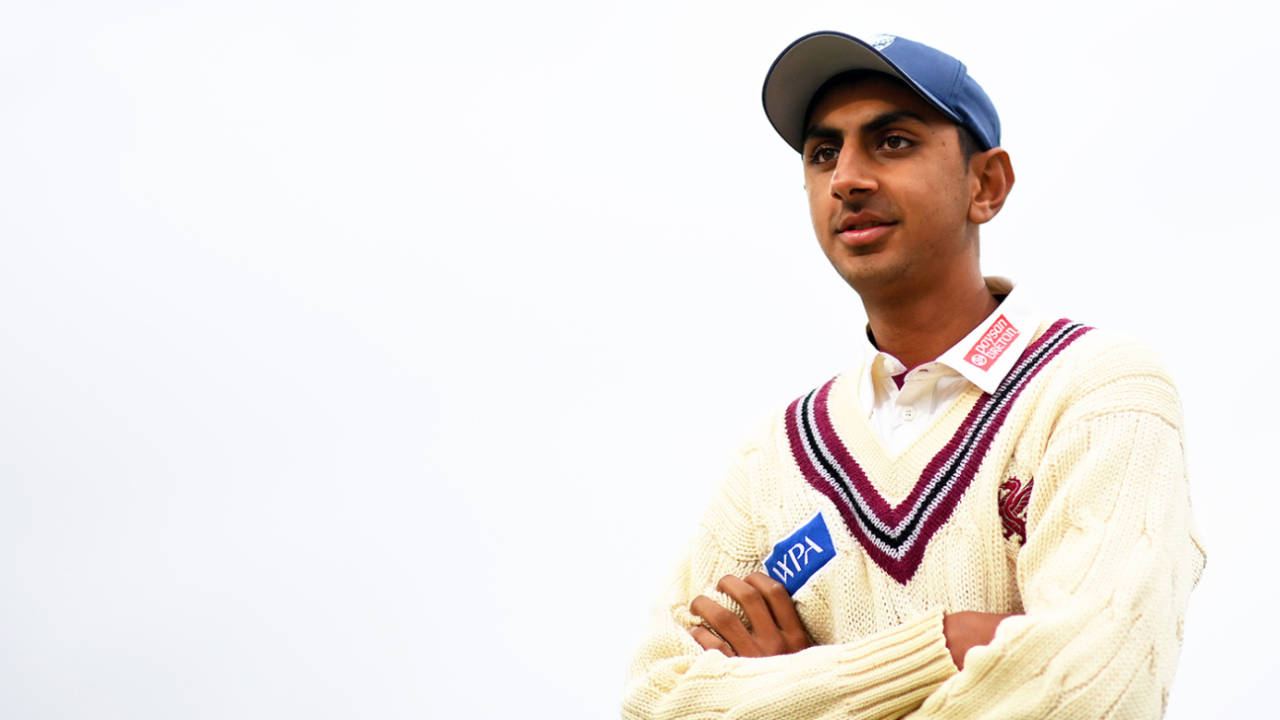 Shoaib Bashir looks on in the outfield, Somerset vs Cardiff UCCE, Taunton, March 22, 2023