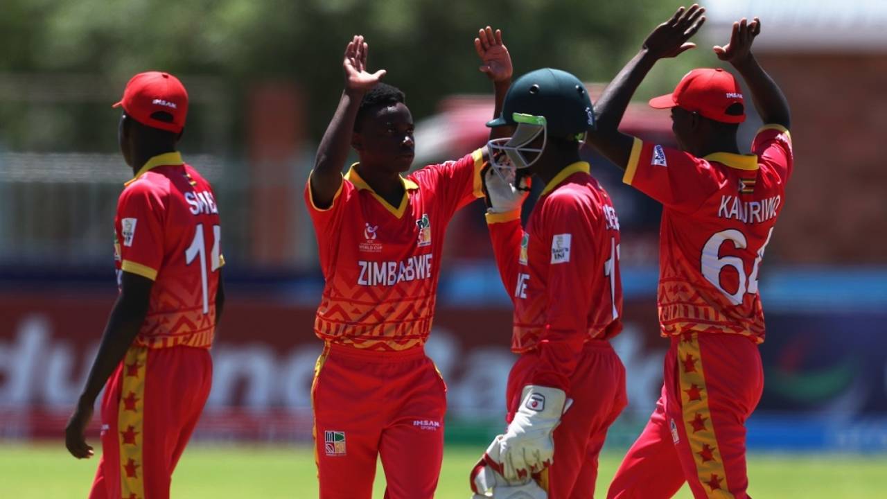 Brandon Sunguro picked up two wickets in a tidy spell, Zimbabwe vs Australia, Under-19 Men's World Cup, Kimberley, January 25, 2024