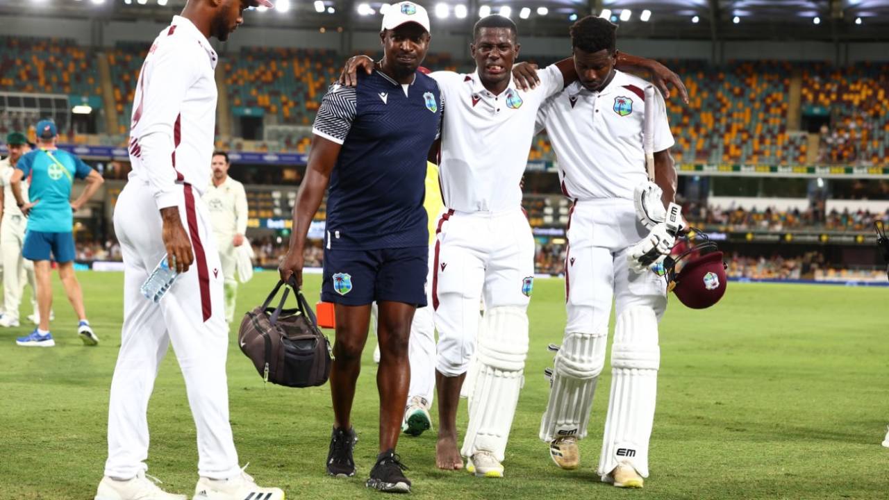 Shamar Joseph retired hurt with a damaged toe, Australia vs West Indies, 2nd Test, Brisbane, 3rd day, January 27, 2024