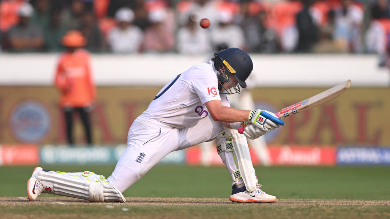 Ollie Pope scoops over the wicketkeeper for a boundary, India vs England, 1st Test, Hyderabad, 3rd day, January 27, 2024