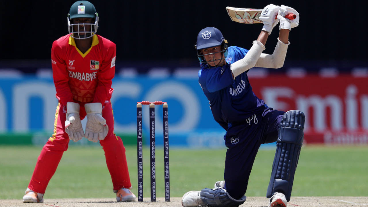Hanro Badenhorst added useful runs towards the end, Namibia vs Zimbabwe, Men's Under-19 World Cup, Kimberley, January 27, 2024