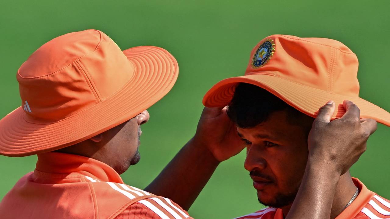 Sarfaraz Khan and Saurabh Kumar during India's practice session