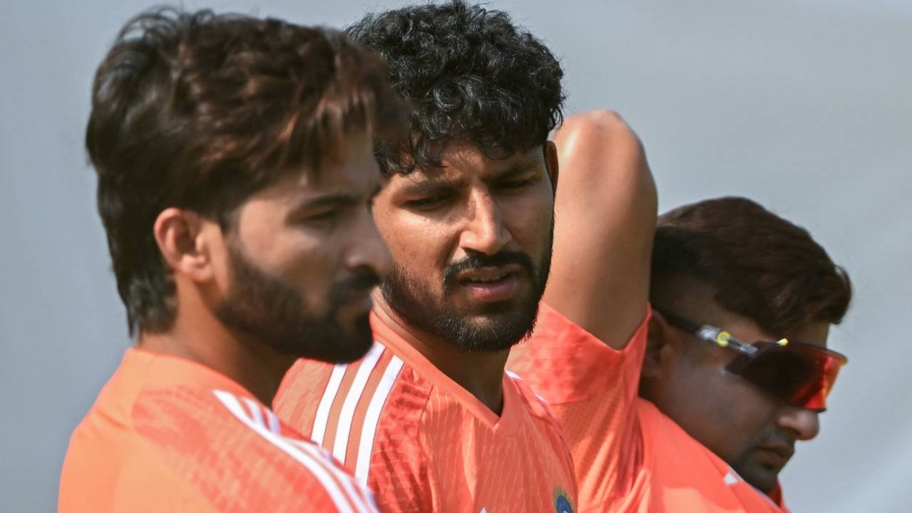 Rajat Patidar, Dhruv Jurel and Sarfaraz Khan at India's practice session, Visakhapatnam, February 1, 2024