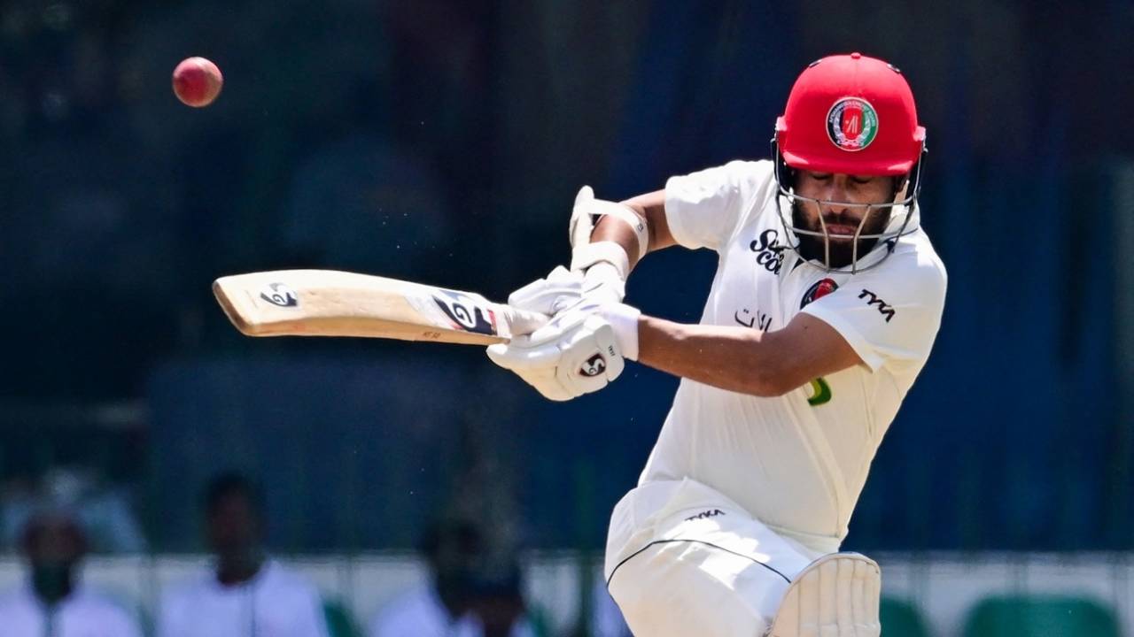 Hashmatullah Shahidi pulls behind square, Sri Lanka vs Afghanistan, Only Test, Colombo, 1st day, February 2, 2024