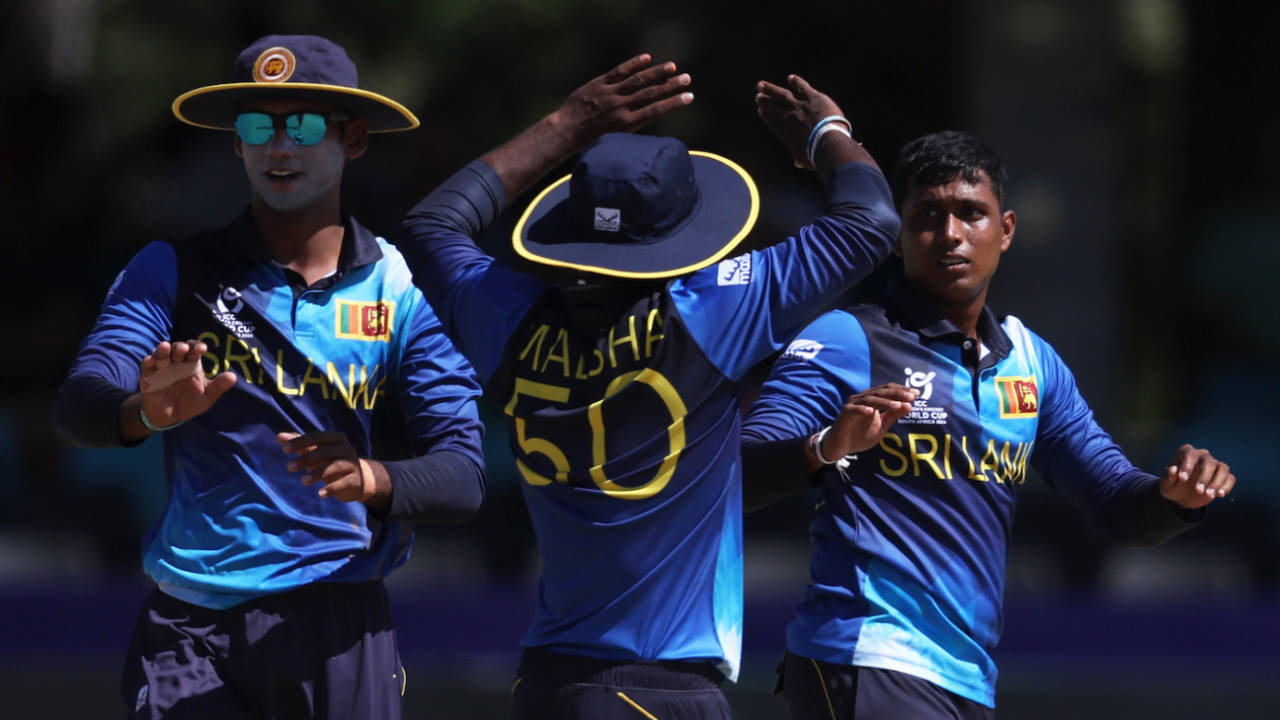 Vishwa Lahiru broke the opening partnership, South Africa vs Sri Lanka, Under-19 World Cup Super Six, Potchefstroom, February 2, 2024